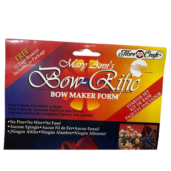 Vintage 90s Mary Ann's Bow-Rific Bow Maker Form Kit Starter Set Fiber Crafts - Picture 2 of 9